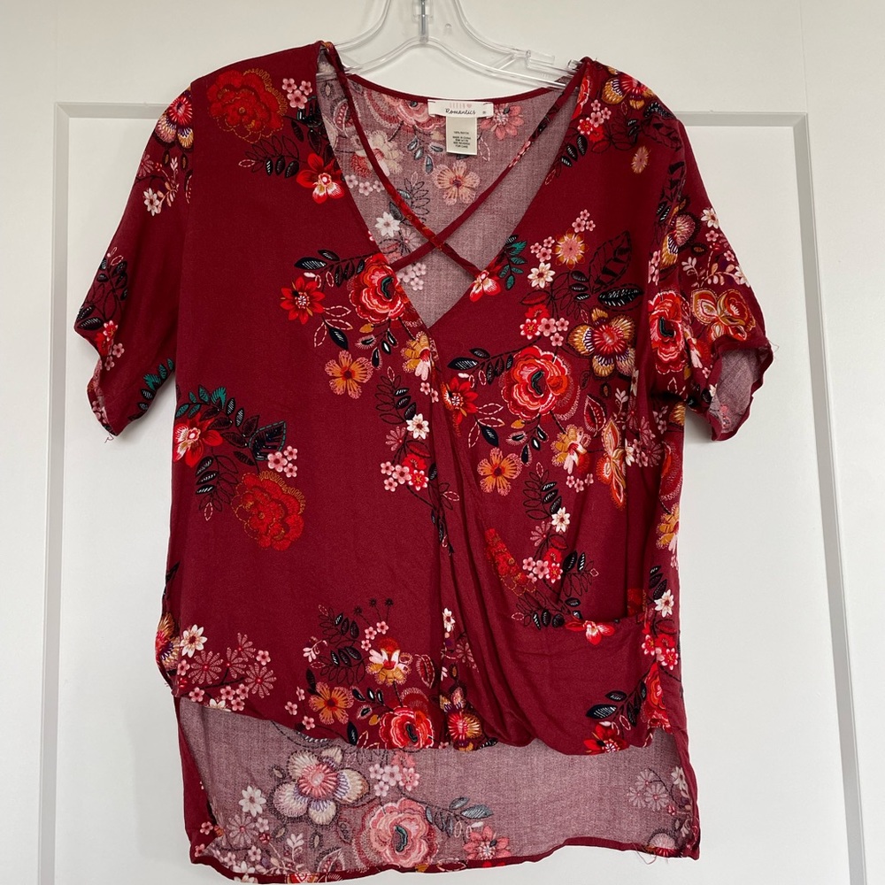 Red floral shirt